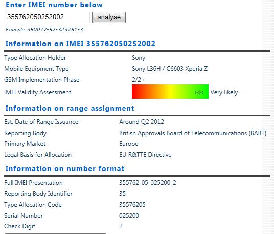 sony?l36h?劳烦帮我查下版本销往地生产日期?IMEI?????355762050252002